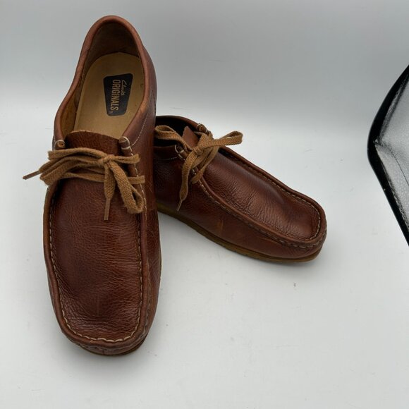 Clarks Wallabee Chukka Boot - Brown Leather - 9 - Picture 1 of 10